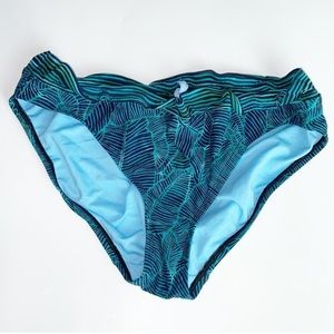 Title Nine Tropical Leaf Bikini Bottoms - Size Large